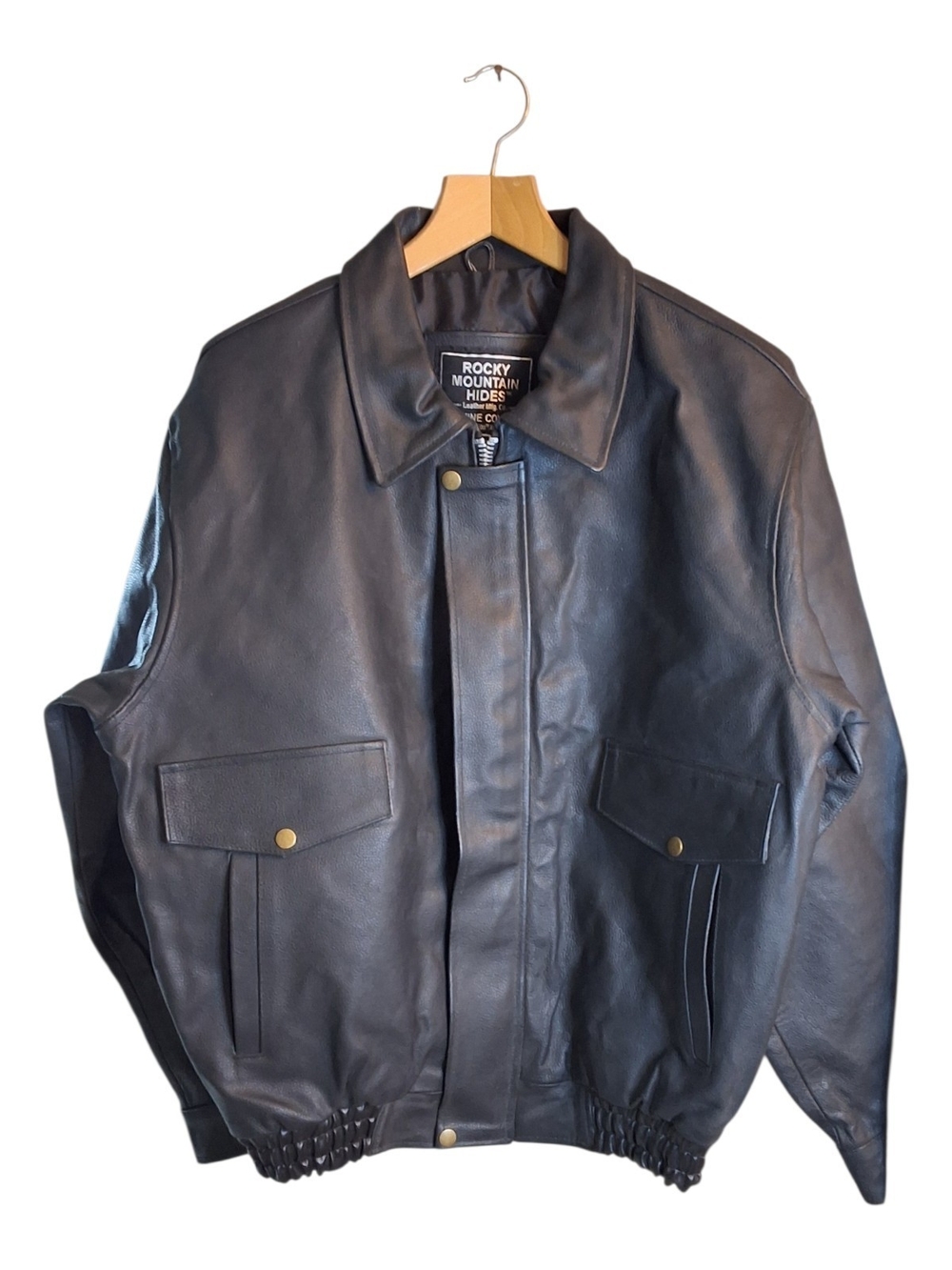 Men's Black Rocky Mountain Cowhide Leather Jacket Large-Never Worn